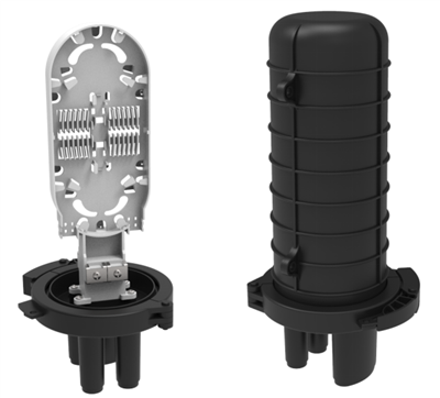 Mechanikusan lezárt függőleges/dóm száloptikai összekötő doboz